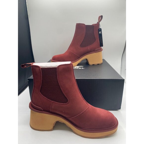 Sorel Shoes - Sorel Women's Brown Hi Line Heel Round Toe Slip On Chelsea Boots NWB